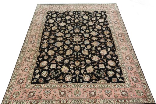 Surface texture of New Tabriz 50/60/70 Raj rug with natural Cork and intricate pattern