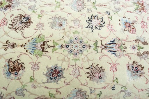 Central medallion detail of 2000s Tabriz 50/60/70 Raj rug from Iran / Persia