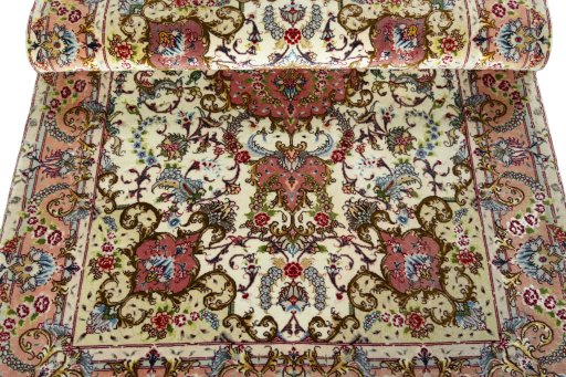 Surface texture of New Tabriz 50/60/70 Raj rug with natural Cork and intricate pattern