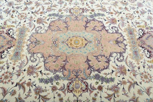 Central medallion detail of 2000s Tabriz 50/60/70 Raj rug from Iran / Persia