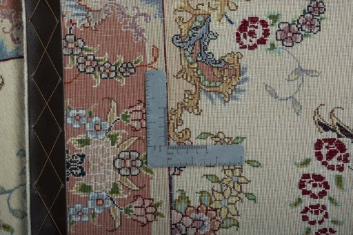 Surface texture of New Tabriz 50/60/70 Raj rug with natural Cork and intricate pattern