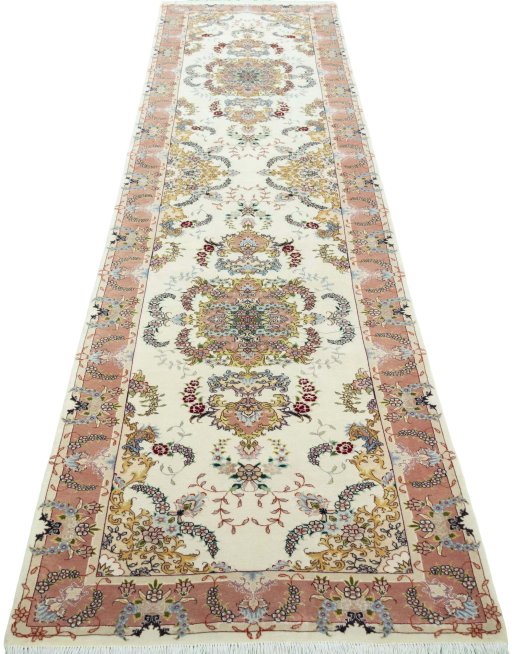Surface texture of New Tabriz 50/60/70 Raj rug with natural Cork and intricate pattern