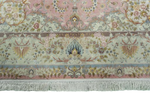 Full view of 2000s Tabriz 50/60/70 Raj rug from Iran / Persia, 210 × 153 cm in Red tones