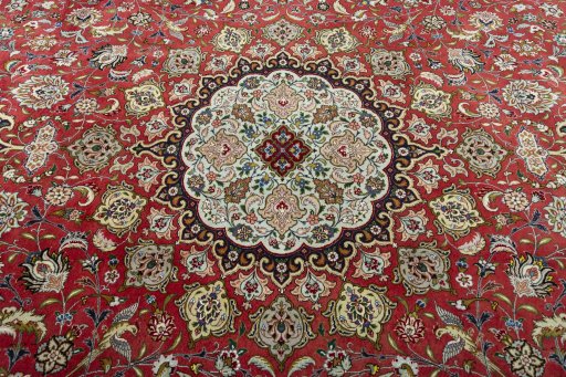 Central medallion detail of 2000s Tabriz 50/60/70 Raj rug from Iran / Persia