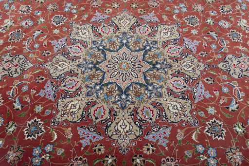 Central medallion detail of 2000s Tabriz 50/60/70 Raj rug from Iran / Persia