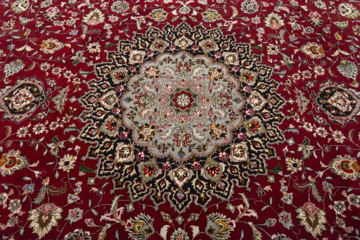 Central medallion detail of 2000s Tabriz 50/60/70 Raj rug from Iran / Persia