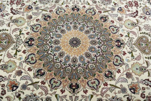 Central medallion detail of 2000s Tabriz 50/60/70 Raj rug from Iran / Persia