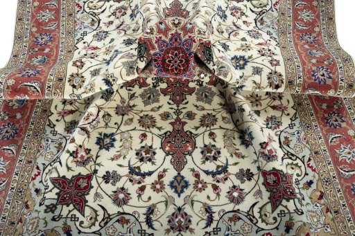 Surface texture of New Tabriz 50/60/70 Raj rug with natural Cork and intricate pattern