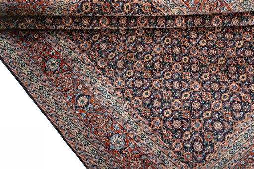 Full view of New Tabriz 50/60/70 Raj rug from Iran / Persia, 198 × 153 cm in Red tones