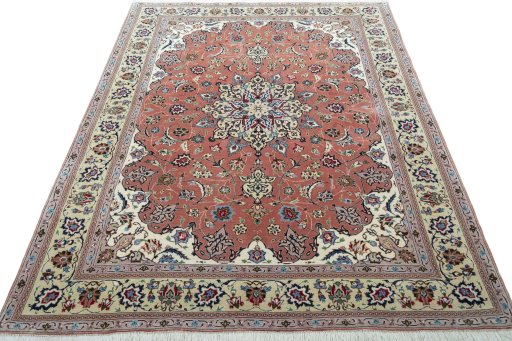 Surface texture of New Tabriz 50/60/70 Raj rug with natural Cork and intricate pattern