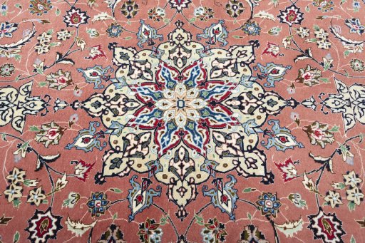 Central medallion detail of New Tabriz 50/60/70 Raj rug from Iran / Persia