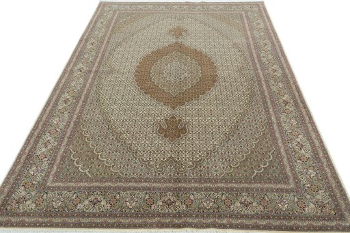 Surface texture of New Tabriz 50/60/70 Raj rug with natural Cork and intricate pattern