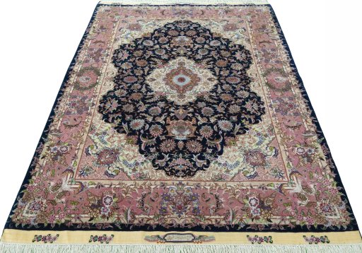 Surface texture of New Tabriz 50/60/70 Raj rug with natural Cork and intricate pattern