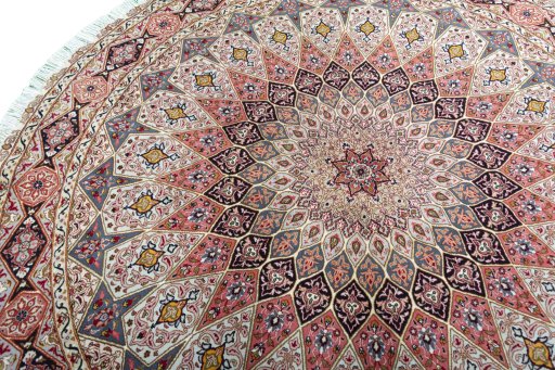 Surface texture of New Tabriz 50/60/70 Raj rug with natural Cork and intricate pattern