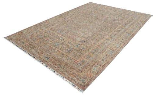 Close-up detail of New Samarkand rug from Pakistan showing Wool weave