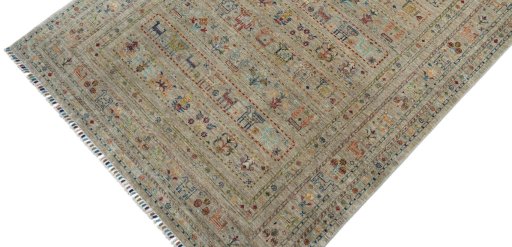 Backside of handmade New Samarkand rug showing knot structure and weave density