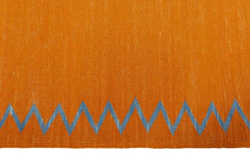Close-up detail of New Kilim Sofre rug from Turkey showing Wool weave