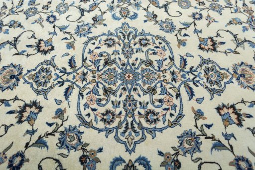 Central medallion detail of 2000s Kashan rug from Iran / Persia