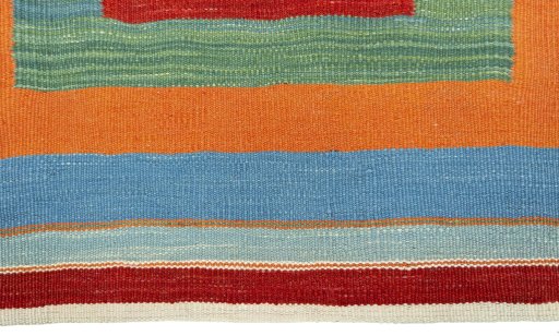 Central medallion detail of New Kilim Sofre rug from Turkey