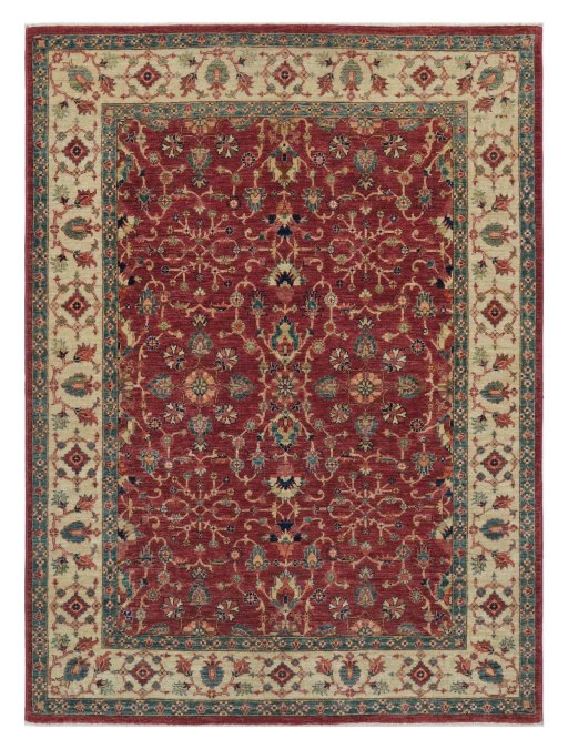 Full view of New Farahan rug from Pakistan, 200 × 149 cm in Red tones