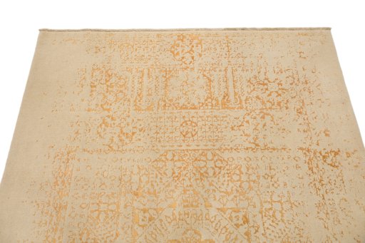 Surface texture of New Organic rug with natural Wool and intricate pattern