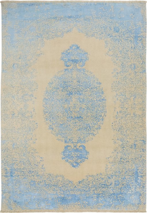 Full view of New Organic rug from Turkey, 300 × 207 cm in Blue tones