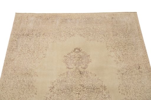 Surface texture of New Organic rug with natural Wool and intricate pattern