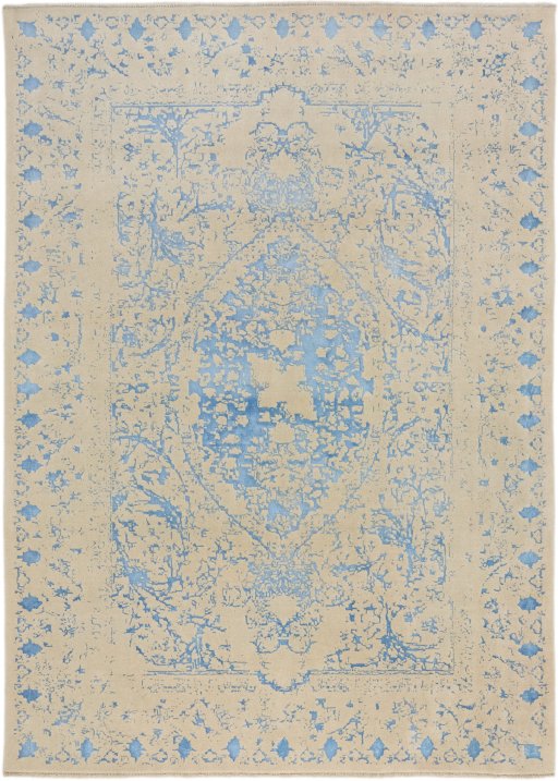 Full view of New Organic rug from Turkey, 300 × 215 cm in Blue tones