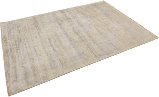 Corner detail of New Organic rug showing border pattern and Wool pile