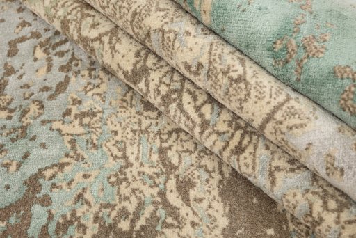 Close-up detail of New Organic rug from Turkey showing Wool weave