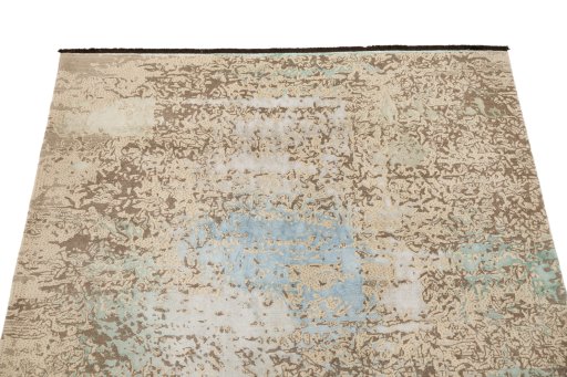 Surface texture of New Organic rug with natural Wool and intricate pattern