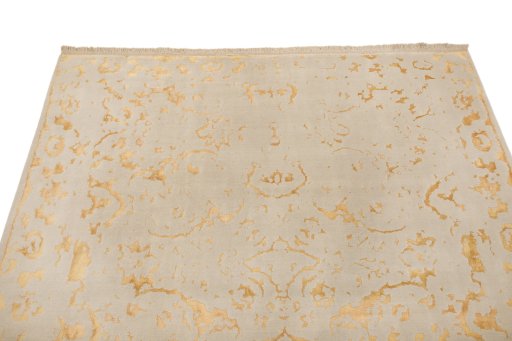 Surface texture of New Organic rug with natural Wool and intricate pattern