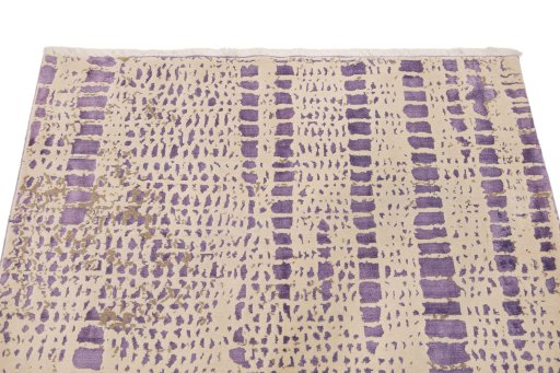Surface texture of New Organic rug with natural Wool and intricate pattern