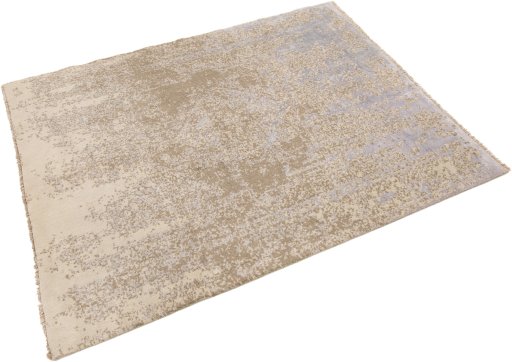 Corner detail of New Organic rug showing border pattern and Wool pile