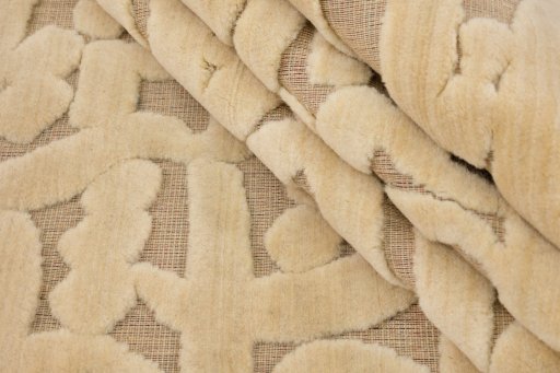 Close-up detail of New Organic rug from Turkey showing Wool weave