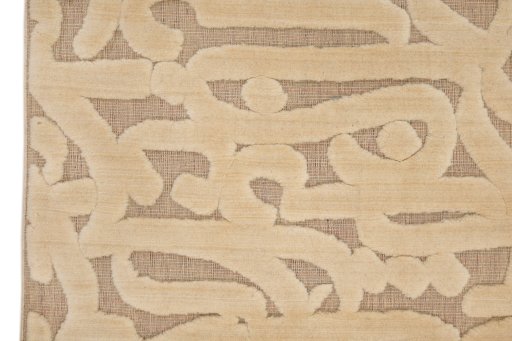 Close-up detail of New Organic rug from Turkey showing Wool weave