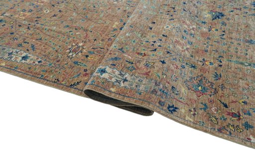 Close-up detail of New Haj-jalili rug from Pakistan showing Wool weave