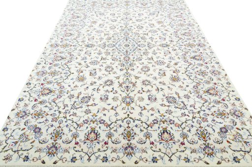 Surface texture of New Kashan rug with natural Wool and intricate pattern