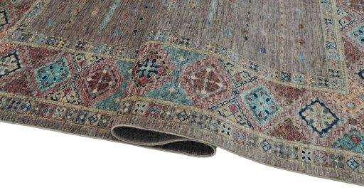 Close-up detail of New Samarkand rug from Pakistan showing Wool weave