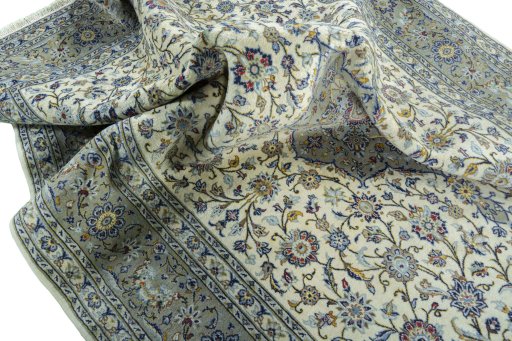 Surface texture of New Kashan rug with natural Cork and intricate pattern