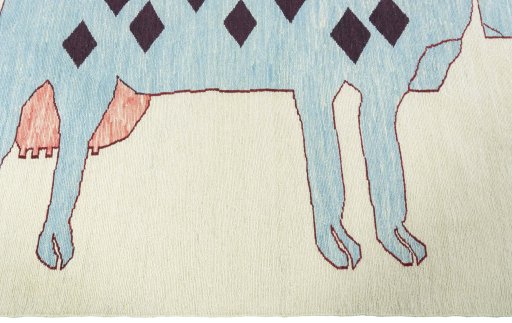 Close-up detail of New Kilim Dastan rug from Turkey showing Wool weave