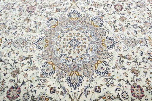 Central medallion detail of 2000s Kashan rug from Iran / Persia