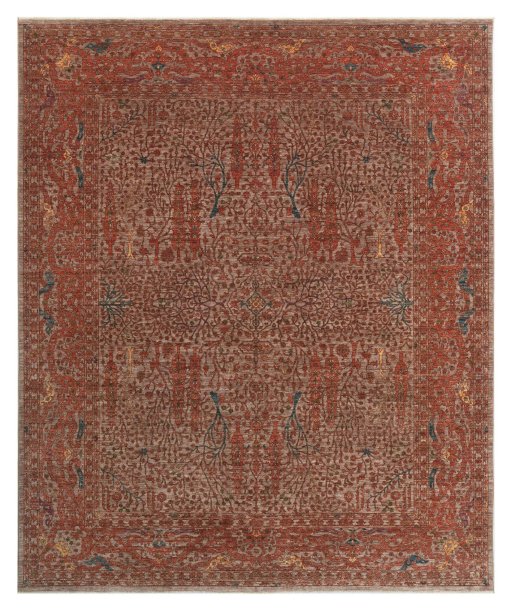 Full view of New Haj-jalili rug from Pakistan, 303 × 250 cm in Red tones