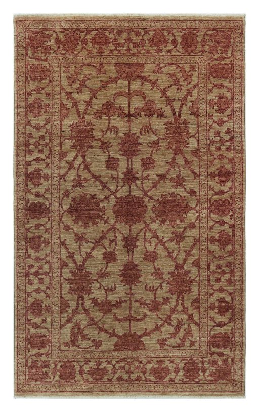Full view of New Farahan rug from Pakistan, 186 × 115 cm in Beige tones