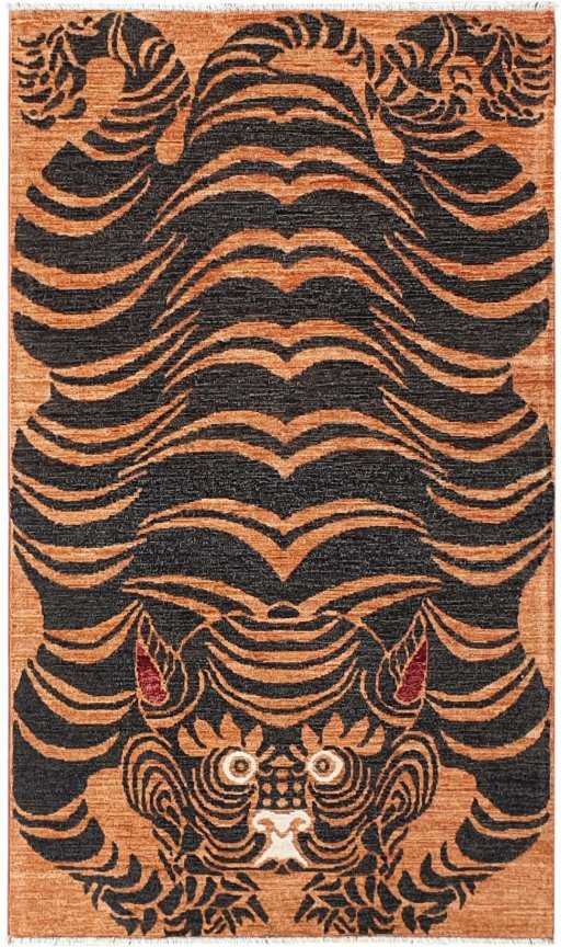 Full view of New Farahan rug from Pakistan, 188 × 112 cm in Yellow tones