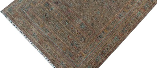 Backside of handmade New Samarkand rug showing knot structure and weave density