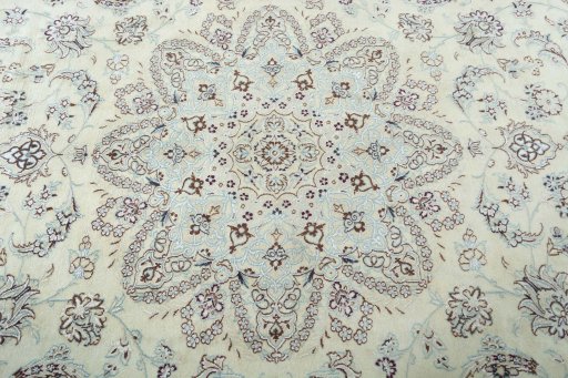 Central medallion detail of 2000s Nain rug from Iran / Persia