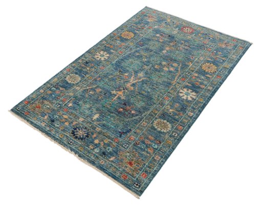 Close-up detail of New Farahan rug from Pakistan showing Wool weave