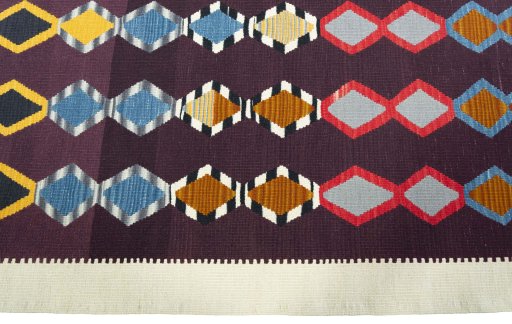Close-up detail of New Modern Design rug from Turkey showing Wool weave