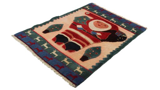 Close-up detail of New Kilim Gabbeh rug from Iran / Persia showing Wool weave